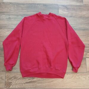 Vintage Jerzees Sweatshirt Mens Large Red Crewneck Pullover Made in USA 90s